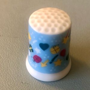 Little Blue Ceramic  Thimble